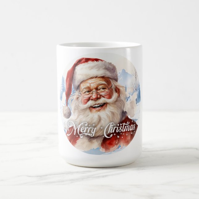 Taza Mágica Guión de Ilustracion clásico de Santa Claus (Centro)