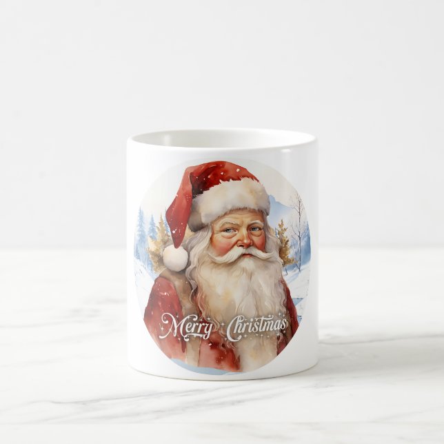Taza Mágica Guión de Ilustracion clásico de Santa Claus (Centro)