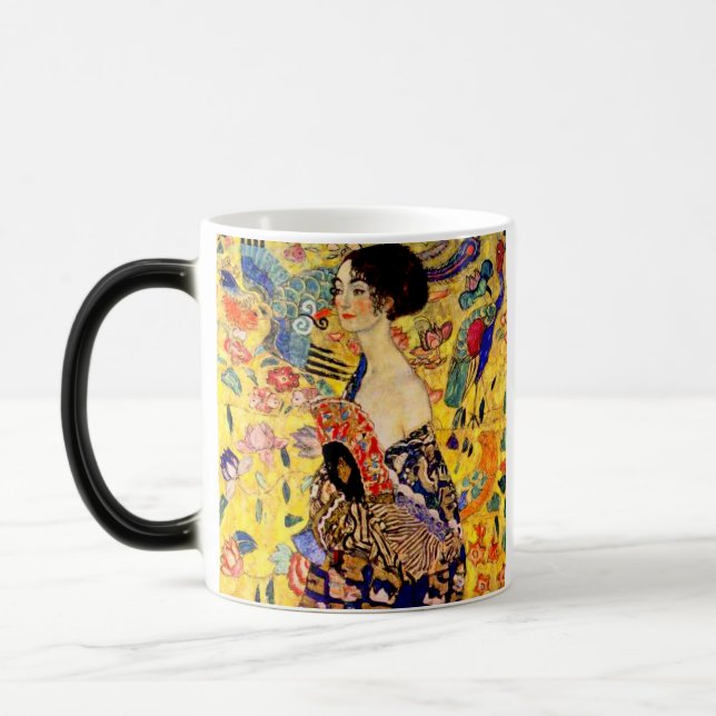 Taza Mágica Gustav Klimt Lady con ventilador (Izquierda)