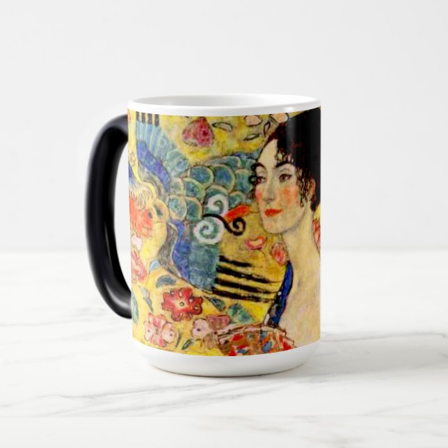 Taza Mágica Gustav Klimt Lady con ventilador (Anverso izquierdo)
