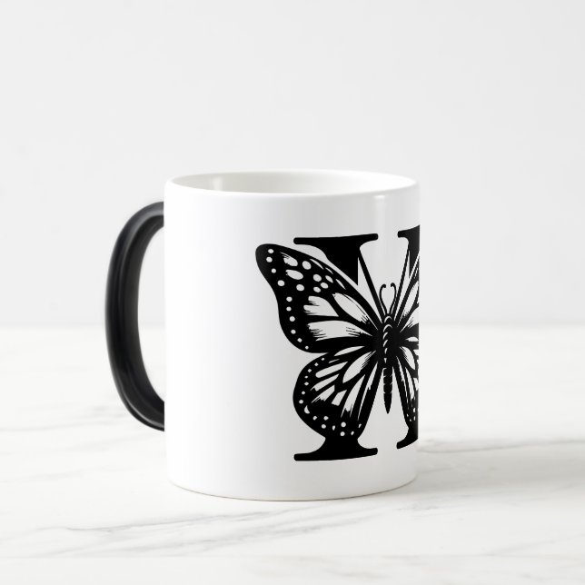 Taza Mágica H Alphabet black butterfly (Anverso izquierdo)