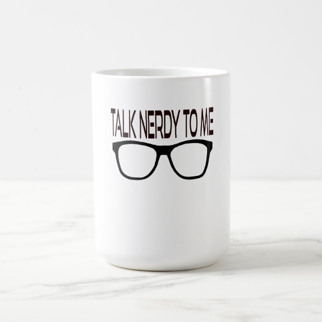 Taza Mágica Hable Nerdy conmigo con Black Geek Glasses (Centro)