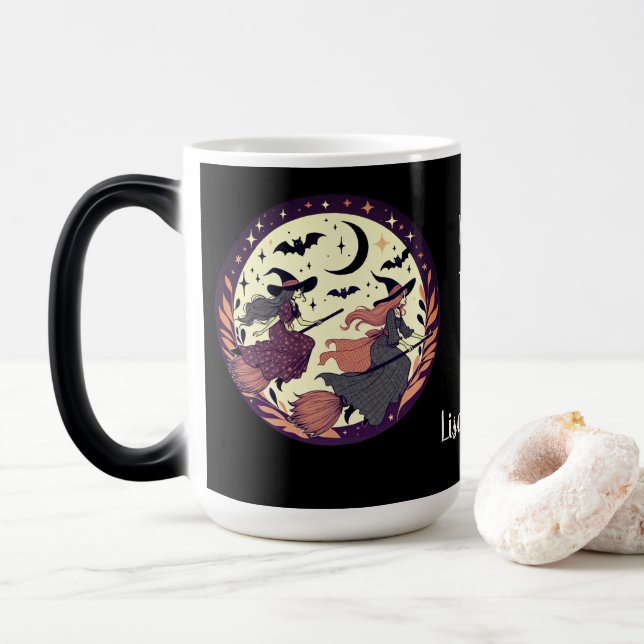 Taza Mágica Halloween con doble problema personalizado (Con donut)