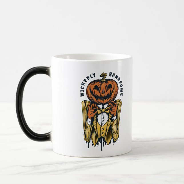 Taza Mágica Halloween de Jack-O-Lantern increíblemente guapo (Izquierda)