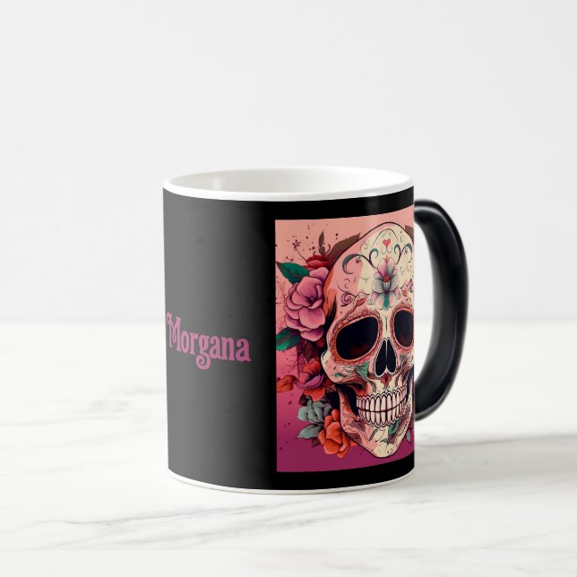 Taza Mágica Halloween, Día de los Muertos, Editable (Anverso derecho)