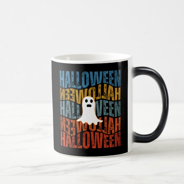 TAZA MÁGICA HALLOWEEN GHOST TYPOGRAPHY FUNNY GHOST (Derecha)