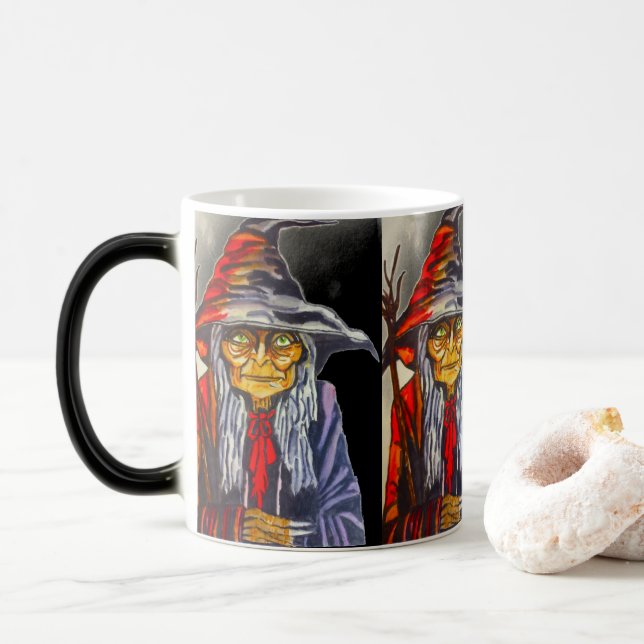 TAZA MÁGICA HALLOWEEN GLOWING RED WITCH (Con donut)