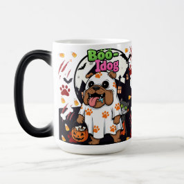 Taza Mágica Halloween Perro "Boo Idog" espeluznante con gato