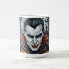 Taza Mágica Halloween, vampiro sediento, parcela de calabazas