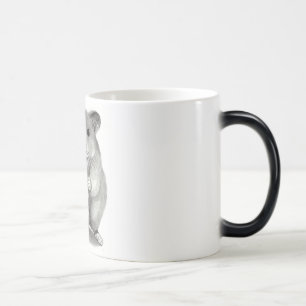 TAZA MÁGICA HÁMSTER CON EL CACAHUETE, ARTE DEL LÁPIZ