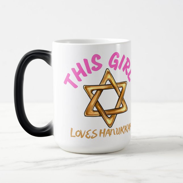 Taza Mágica hanukkah, hanukkah feliz, menorah, chanukah, (Izquierda)
