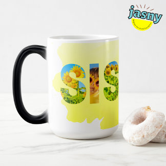 Taza Mágica Hermana Única Temática Girasol Amarillo