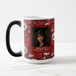 Taza Mágica Hermosas Anémonas Florales Felicitan Graduado