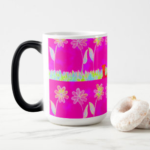 Taza Mágica Hermoso y colorido diseño de citas de texto Flora