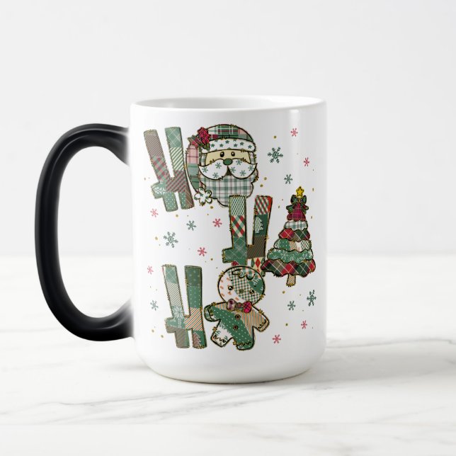 Taza Mágica Ho Ho Ho Christmas Festive Patchwork (Izquierda)