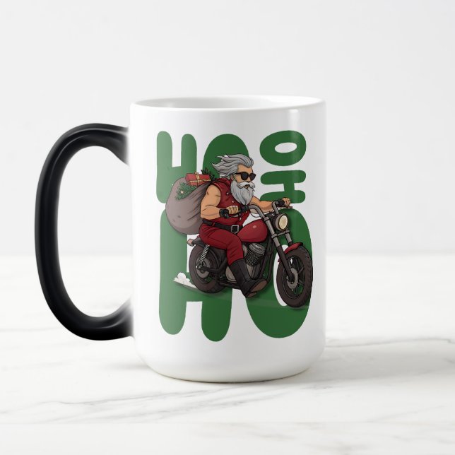Taza Mágica Ho Ho Ho Santa Biker (Izquierda)