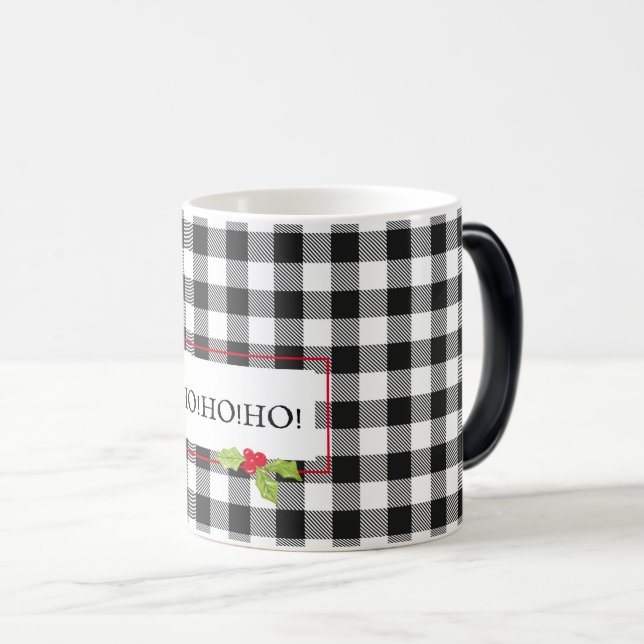 Taza Mágica ¡HO!HO! Navidades de Plaid Holly Holiday Cheer (Anverso derecho)