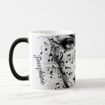 Hoja de Música Personalizada Arte de Cara Negro Bl