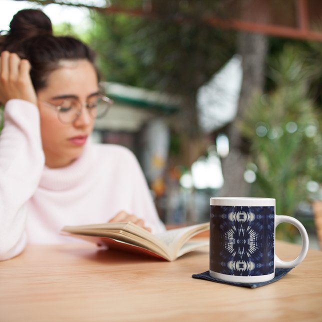 Taza Mágica Hoja de palma en azul delft (Subido por el creador)
