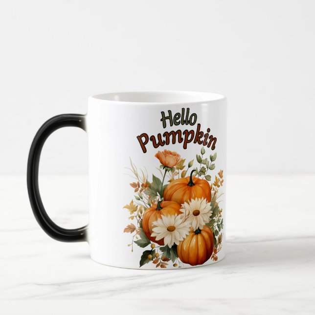 Taza Mágica Hojas de la calabaza acuarela (Izquierda)