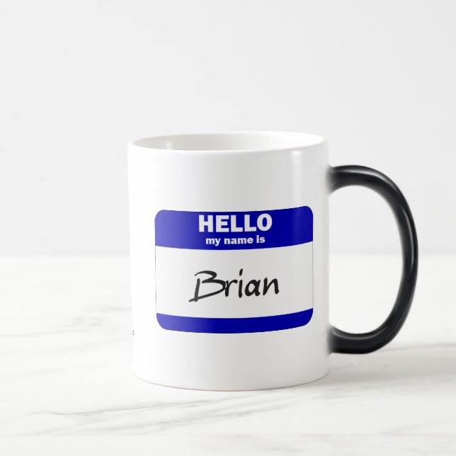 Taza Mágica Hola mi nombre es Brian (azul) (Derecha)