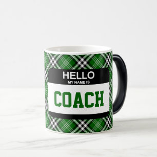 Taza Mágica Hola, mi nombre es COACH Nametag Equipo Deportivo 