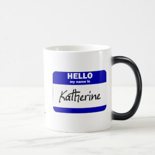 Taza Mágica Hola mi nombre es Katherine (azul)