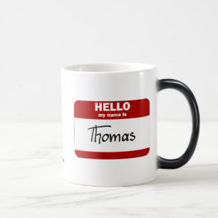 Taza Mágica Hola mi nombre es Thomas (rojo)