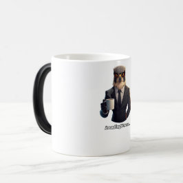 Taza Mágica Hombre de negocios halcón cargando café Focus
