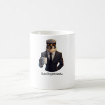 Hombre de negocios halcón cargando café Focus