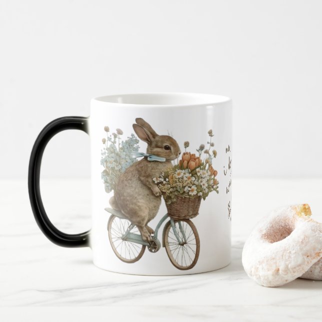Taza Mágica Hop In Happiness Bunny Coffee Mug (Con donut)