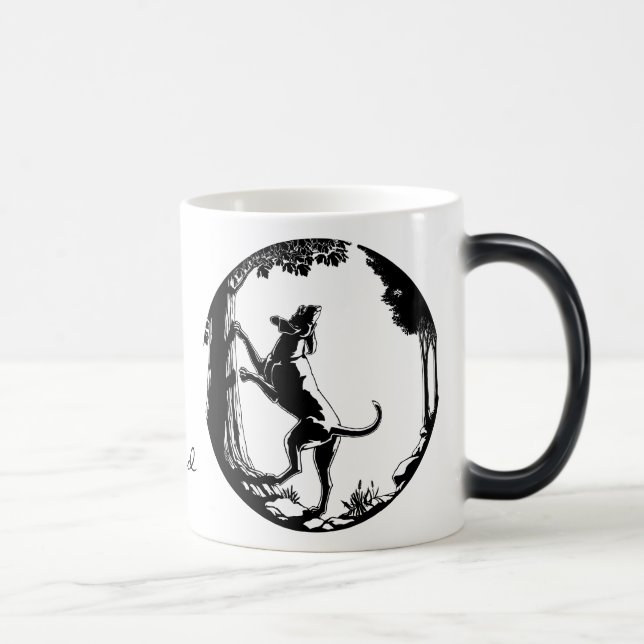 Taza Mágica Hound Dog Mug Hunting Dog Art Coffee Cup (Derecha)
