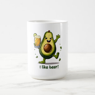 Taza Mágica huella graciosa con un personaje de aguacate perso