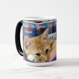 Taza Mágica Huellas de patas en tu corazón nombre de foto de g