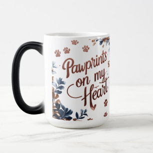 Taza Mágica Huellas en mi corazón - Mascota de cambio de color