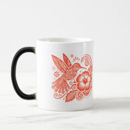 Taza Mágica Hummingbird e Hibiscus Coffee Mug