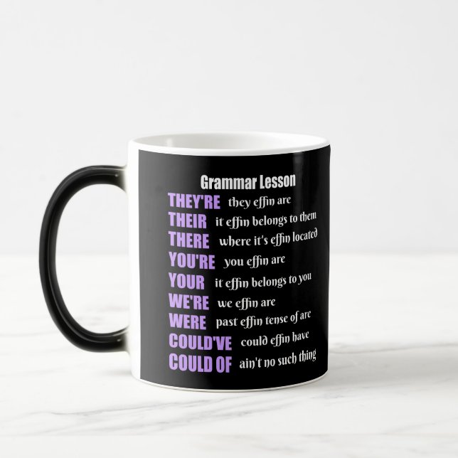 Taza Mágica Humor de la lección de gramática son sus allí (Izquierda)