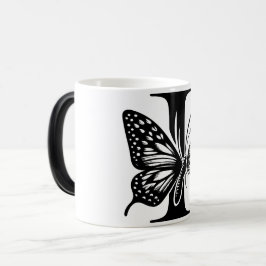 Taza Mágica I Alphabet black butterfly