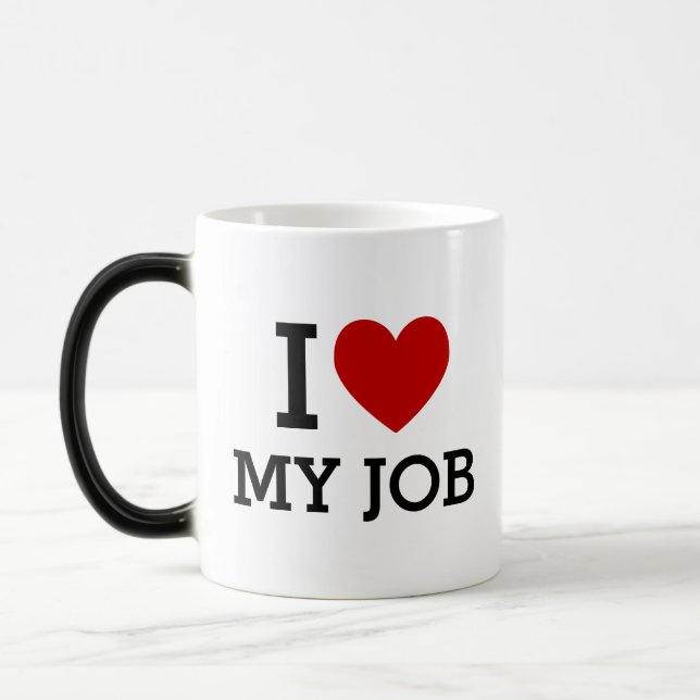 Taza Mágica I Heart Love My Job Mug – Positive Office Gift (Izquierda)