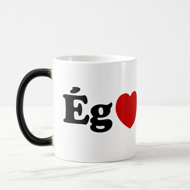 Taza Mágica I Heart (Love) Skyr [Ég Elska Skyr] Islandés (Izquierda)