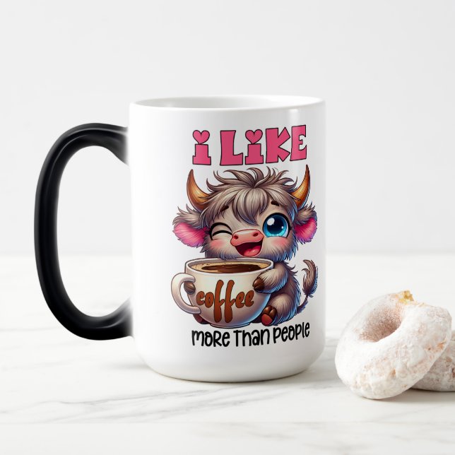 Taza Mágica I Like Coffee More Than People  (Con donut)
