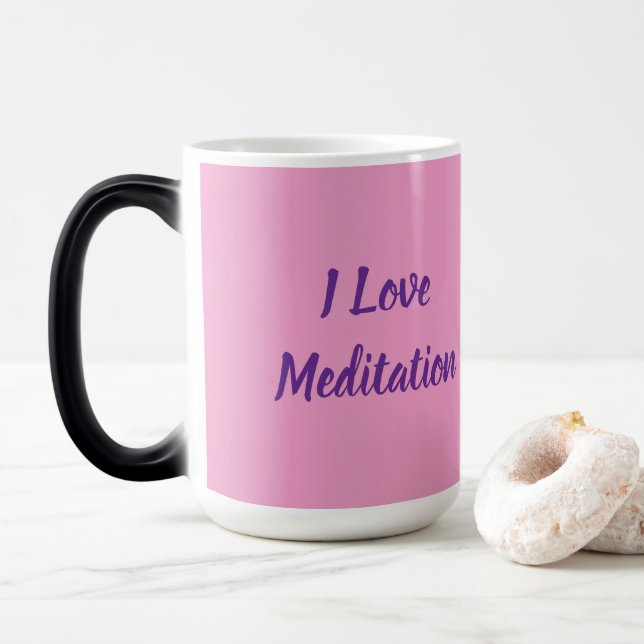 Taza Mágica I Love Meditation Pink Morphing Mug (Con donut)