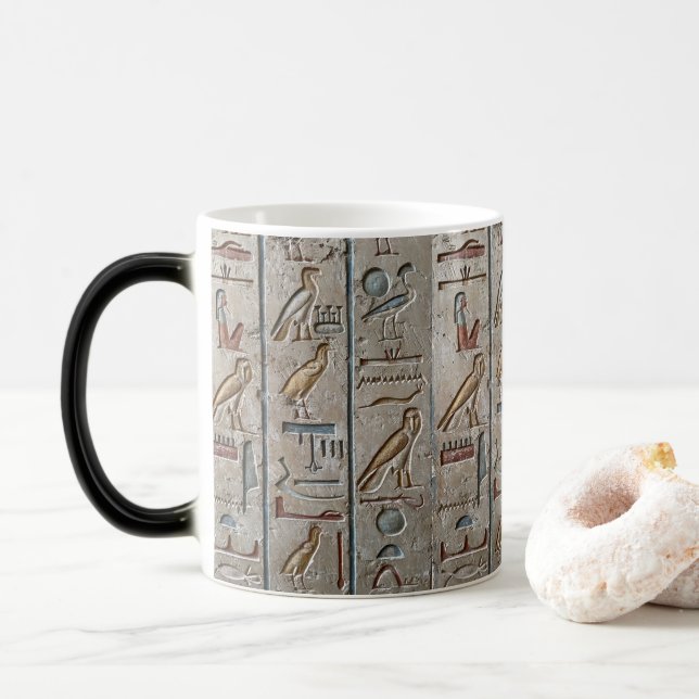 Taza Mágica Idioma jeroglífico de Egipto antiguo grabado faro (Con donut)