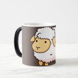 Taza Mágica Ilustracion de animales de oveja blanca