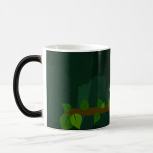 Taza Mágica Ilustración de camaleón verde lindo Reptil tropica