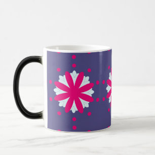 Taza Mágica Ilustración de formas florales púrpura y rosa