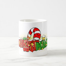 Taza Mágica Ilustración de letras navideñas lindas – 