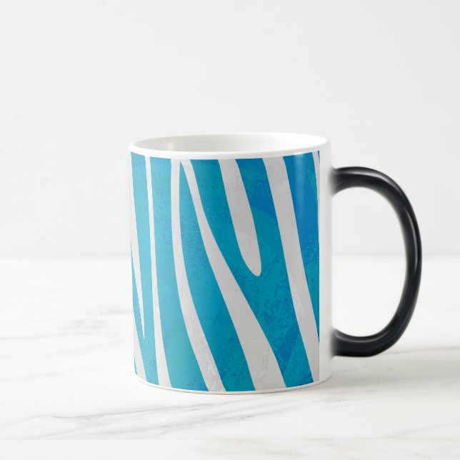 Taza Mágica Impresión azul y blanca de cebra (Derecha)