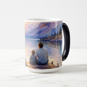 Taza Mágica Impresión de arte en acuarela del lago Padre e Hij
