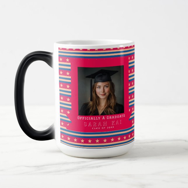 Taza Mágica Impresión de raya de moda Phd Grad (Izquierda)